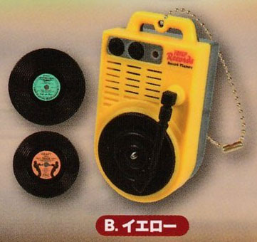 ダブル録音再生！！ミニチュアレトロレコードプレイヤーマスコット